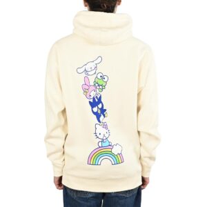 Girl x Hello Kitty Rainbow Stacked Pullover Hoodie - Cream