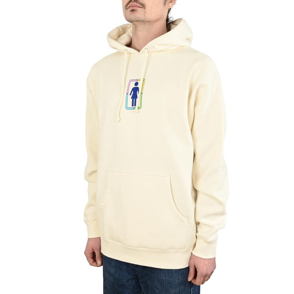 Girl x Hello Kitty Rainbow Stacked Pullover Hoodie - Cream