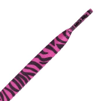 Mr. Lacy Printies 130cm Shoelaces - Hot Pink/Black Zebra