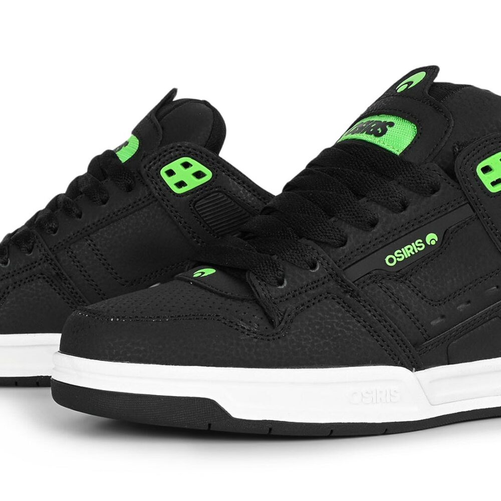 Osiris Peril Skate Shoes - Black/Black/Green