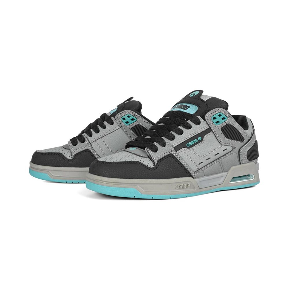 Osiris Peril Skate Shoes - Black/Grey/Teal