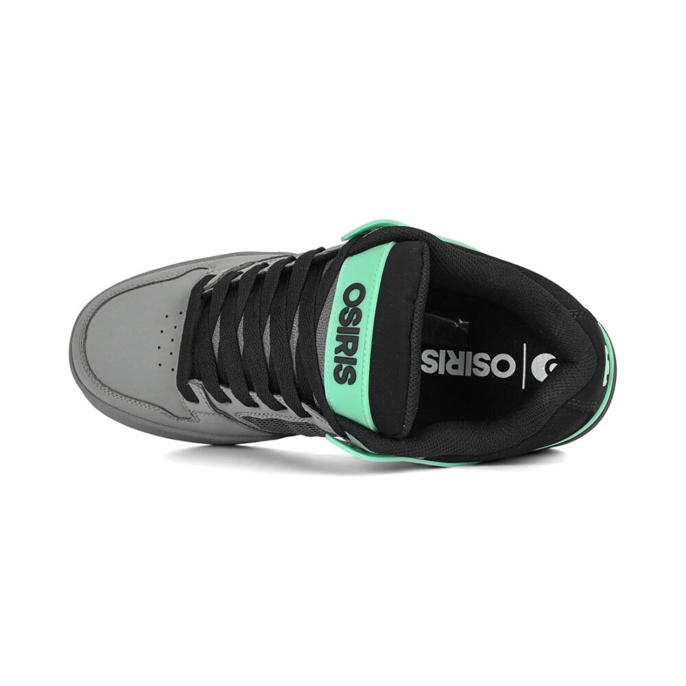 Osiris Pixel Skate Shoes - Black/Charcoal/Green Glow