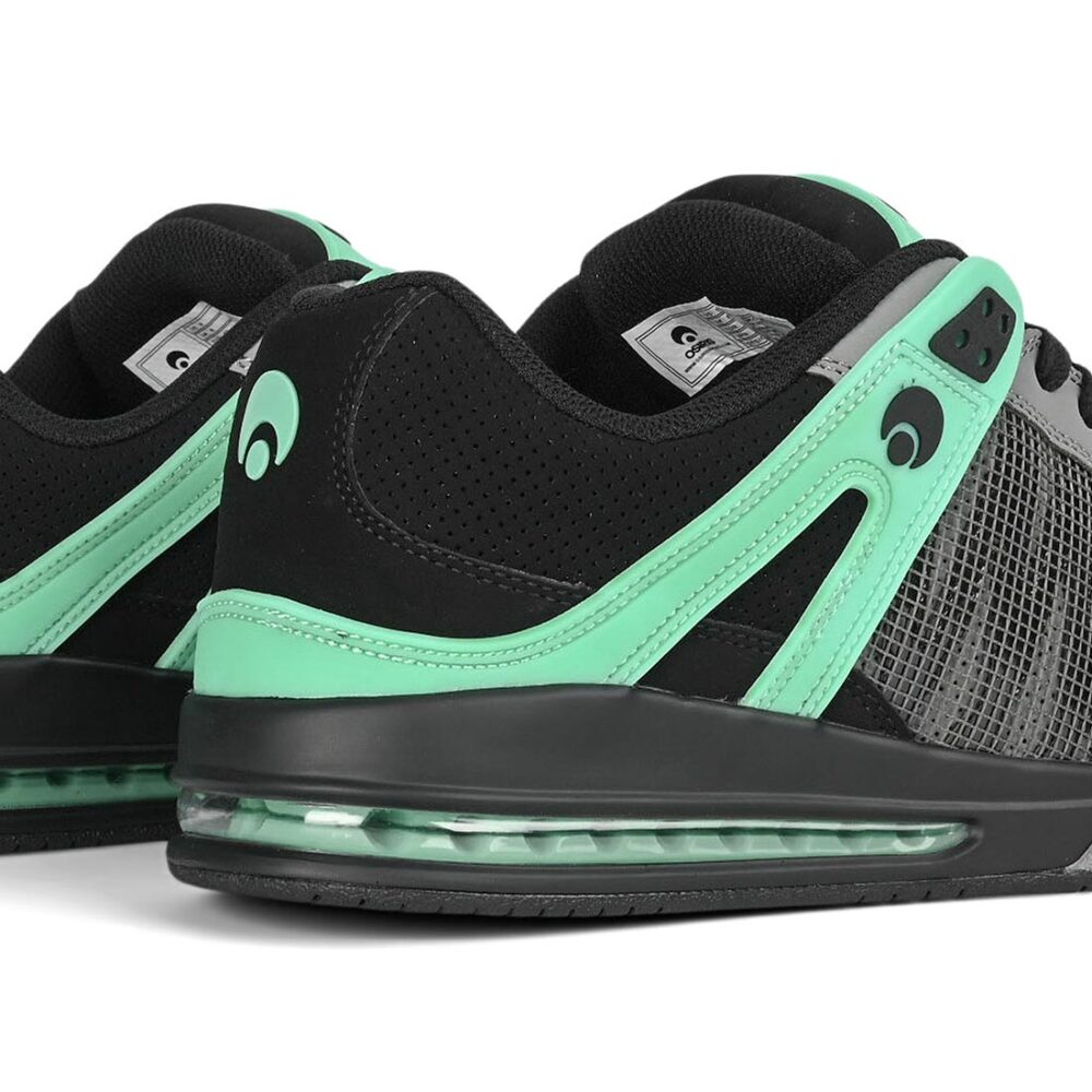 Osiris Pixel Skate Shoes - Black/Charcoal/Green Glow
