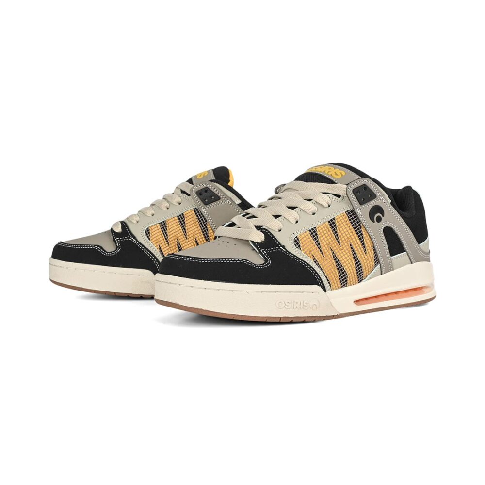 Osiris Pixel Skate Shoes - Black/Yellow/Grey