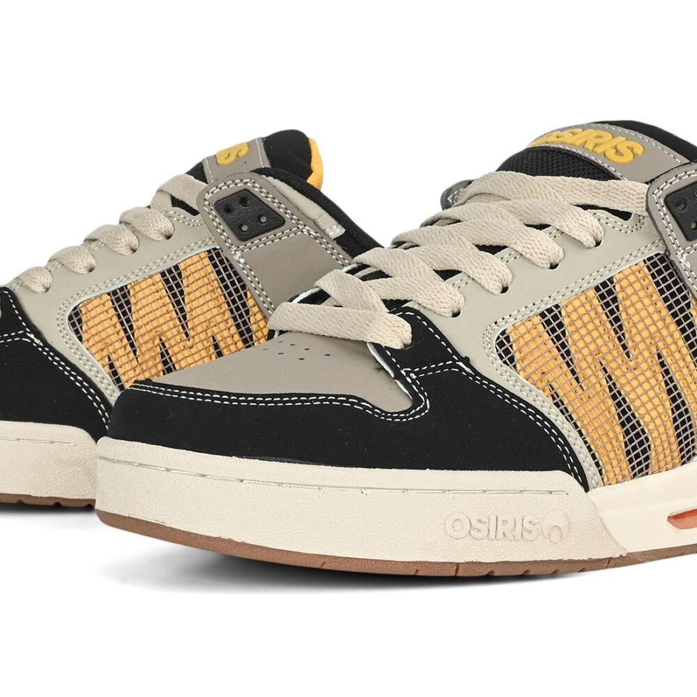 Osiris Pixel Skate Shoes - Black/Yellow/Grey