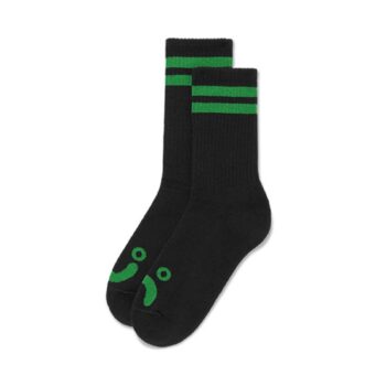 Polar Happy Sad Rib Socks - Black/Green