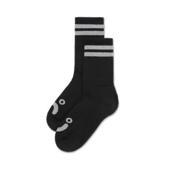 Polar Happy Sad Rib Socks - Black/Heather Grey