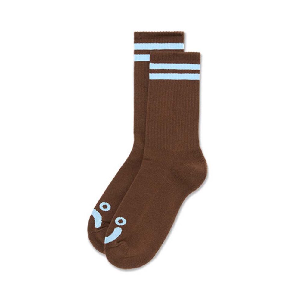 Polar Happy Sad Rib Socks - Brown/Blue