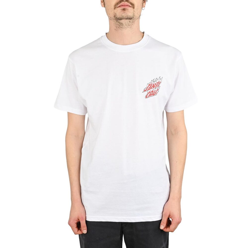 Santa Cruz Wired Flame Dot Chest S/S T-Shirt - White