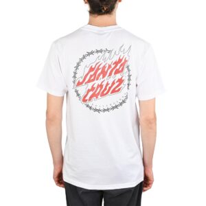 Santa Cruz Wired Flame Dot Chest S/S T-Shirt - White