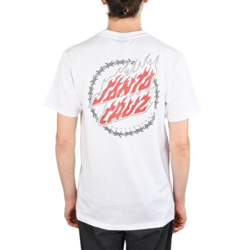 Santa Cruz Wired Flame Dot Chest S/S T-Shirt - White