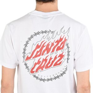 Santa Cruz Wired Flame Dot Chest S/S T-Shirt - White
