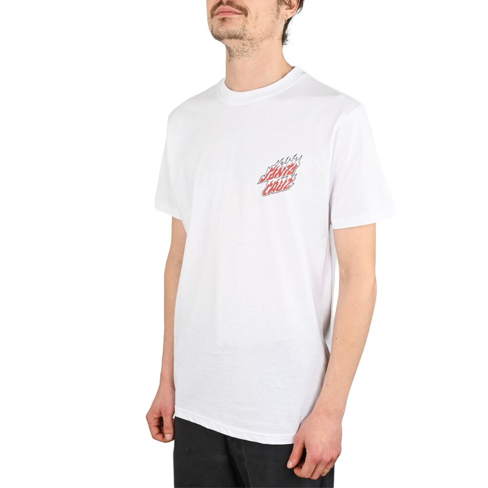 Santa Cruz Wired Flame Dot Chest S/S T-Shirt - White