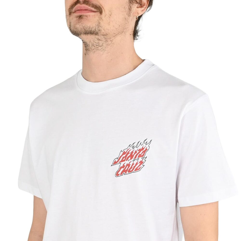 Santa Cruz Wired Flame Dot Chest S/S T-Shirt - White