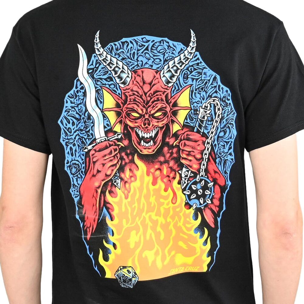 Santa Cruz x Stranger Things Hell Fire S/S T-Shirt - Black