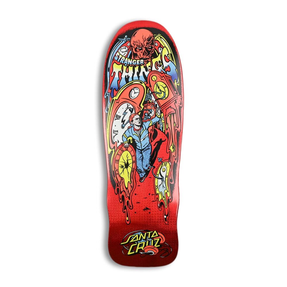Santa Cruz x Stranger Things Melting Clock 9.7" Skateboard Deck