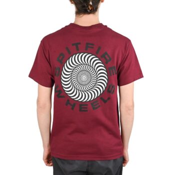 Spitfire Classic '87 Swirl Fill S/S T-Shirt - Burgundy/Black
