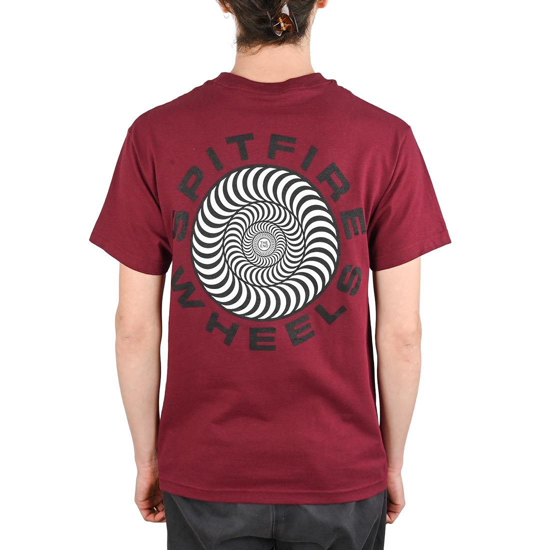 Spitfire Classic '87 Swirl Fill S/S T-Shirt - Burgundy/Black -  M