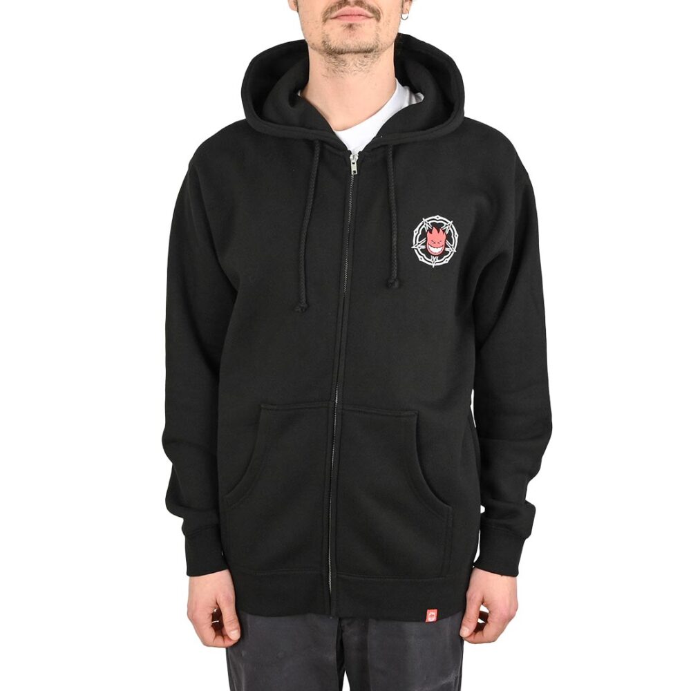 Spitfire Pentagram Drip Zip Hoodie - Black/Red