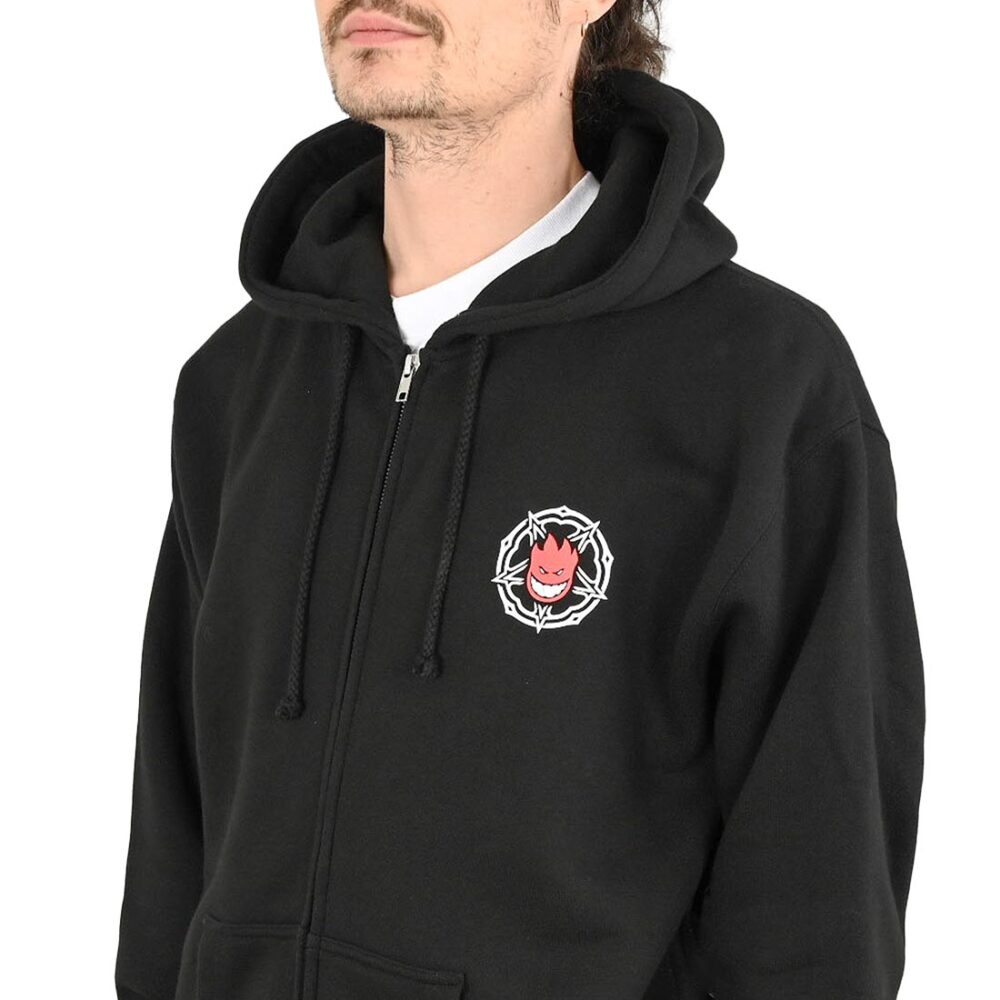 Spitfire Pentagram Drip Zip Hoodie - Black/Red