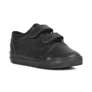 Vans Old Skool Velcro (Toddler) Skate Shoes - Black Mono