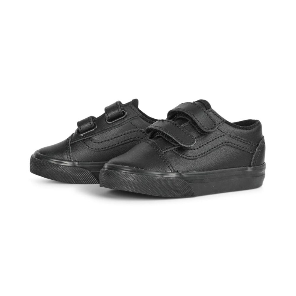 Vans Old Skool Velcro (Toddler) Skate Shoes - Black Mono