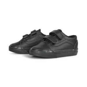 Vans Old Skool Velcro (Toddler) Skate Shoes - Black Mono