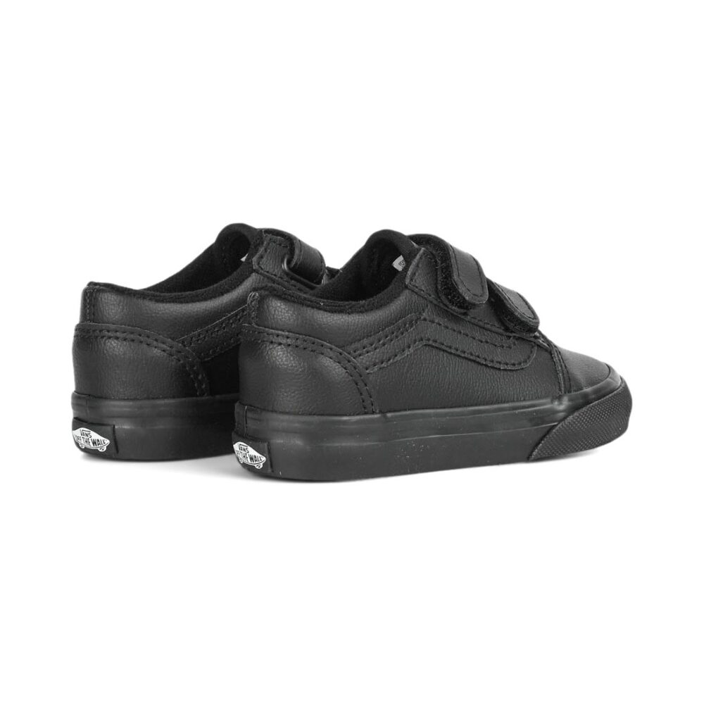 Vans Old Skool Velcro (Toddler) Skate Shoes - Black Mono