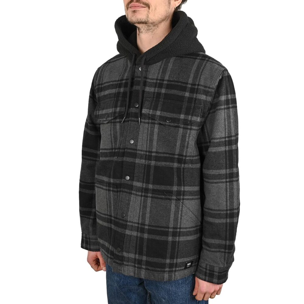 Vans Piedmont Hooded Plaid Shacket - Black/Asphalt