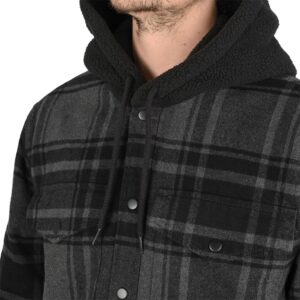 Vans Piedmont Hooded Plaid Shacket - Black/Asphalt