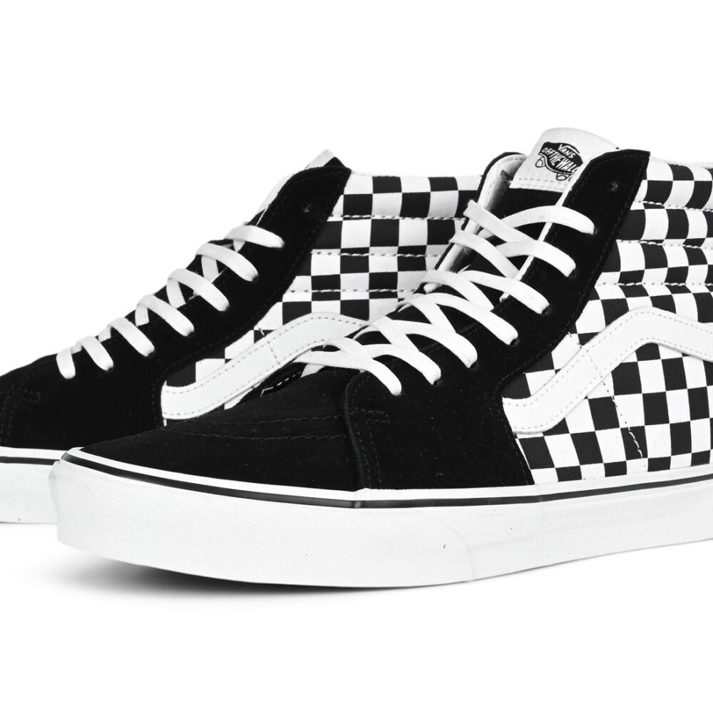 Vans Sk8-Hi Skate Shoes - Black/True White Checkerboard