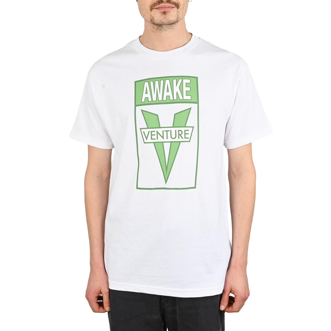 Venture Awake S/S T-Shirt - White/Green -  XXL