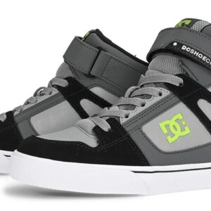 DC Pure High Top EV (Youth) Skate Shoes - Black/Grey/Grey