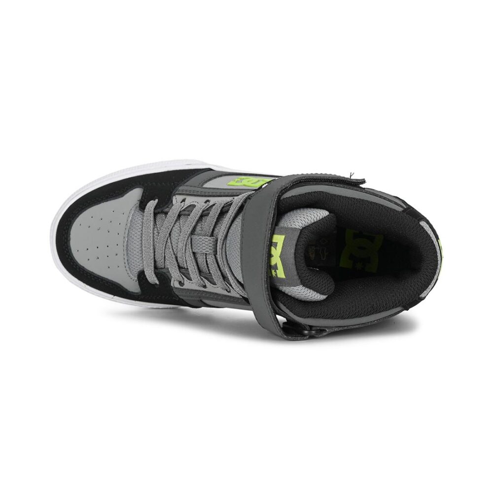 DC Pure High Top EV (Youth) Skate Shoes - Black/Grey/Grey