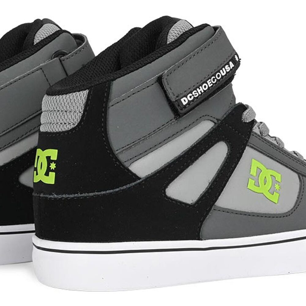 DC Pure High Top EV (Youth) Skate Shoes - Black/Grey/Grey