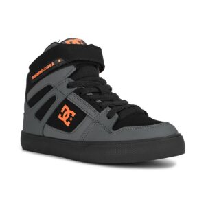 DC Pure High Top EV (Youth) Skate Shoes - Grey/Black/Orange