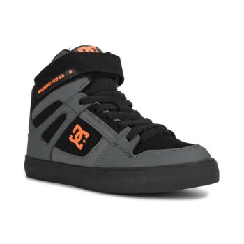 DC Pure High Top EV (Youth) Skate Shoes - Grey/Black/Orange
