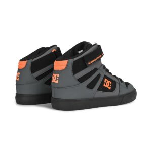 DC Pure High Top EV (Youth) Skate Shoes - Grey/Black/Orange