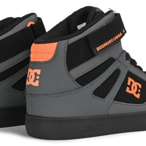 DC Pure High Top EV (Youth) Skate Shoes - Grey/Black/Orange