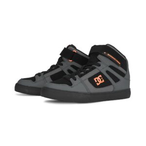 DC Pure High Top EV (Youth) Skate Shoes - Grey/Black/Orange