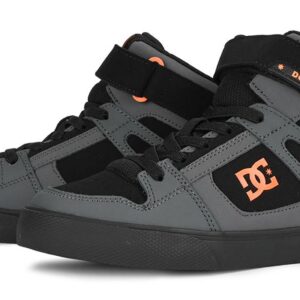 DC Pure High Top EV (Youth) Skate Shoes - Grey/Black/Orange