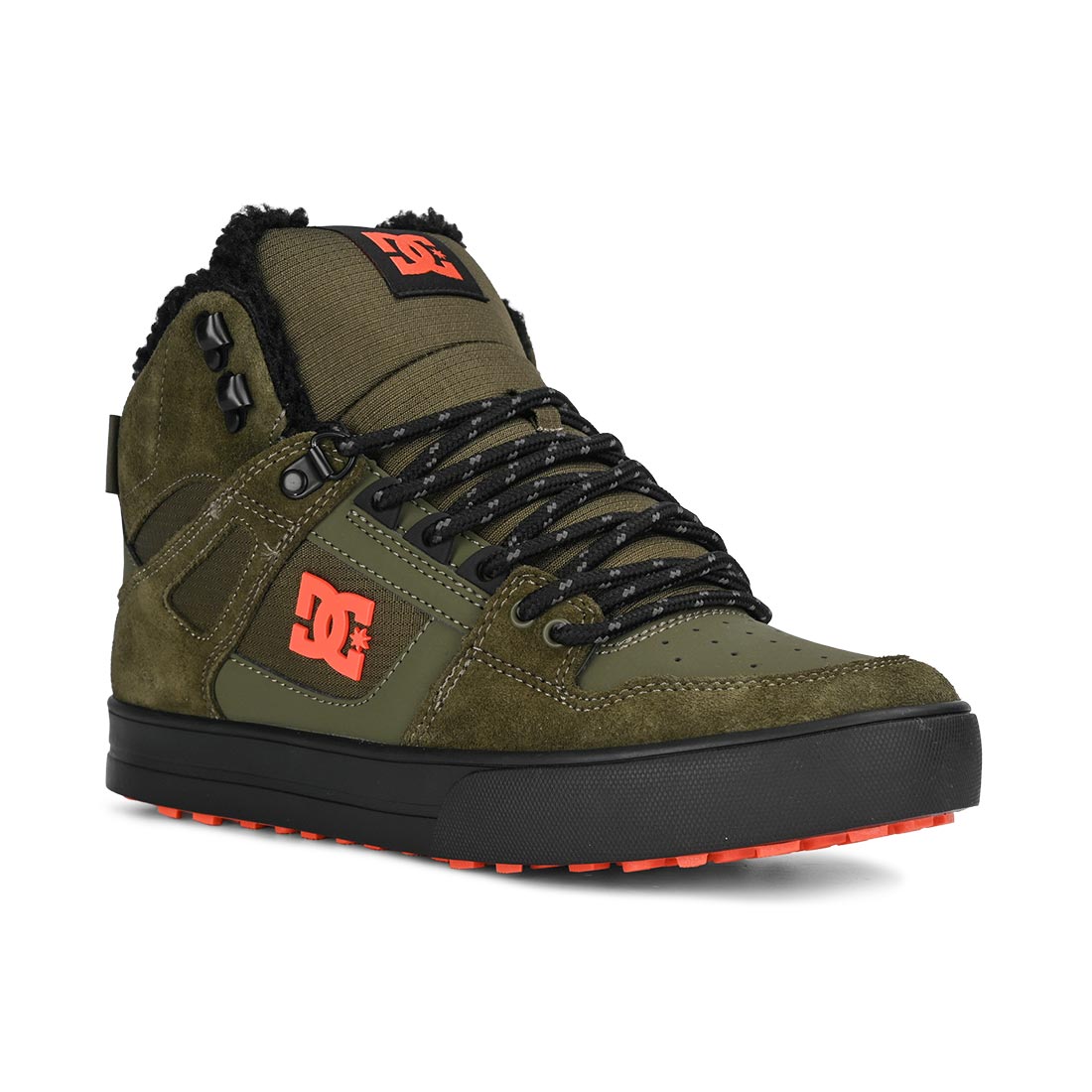 DC Pure High Top WC WNT Winterised Skate Shoes - Dusty Olive -  11 UK
