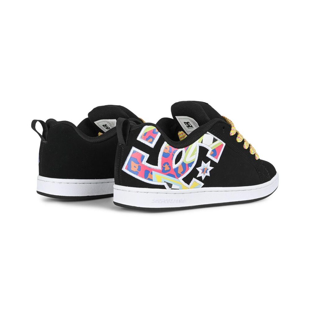 DC Women's Court Graffik Skate Shoes - Black/Multi/White