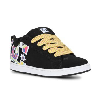 DC Women's Court Graffik Skate Shoes - Black/Multi/White
