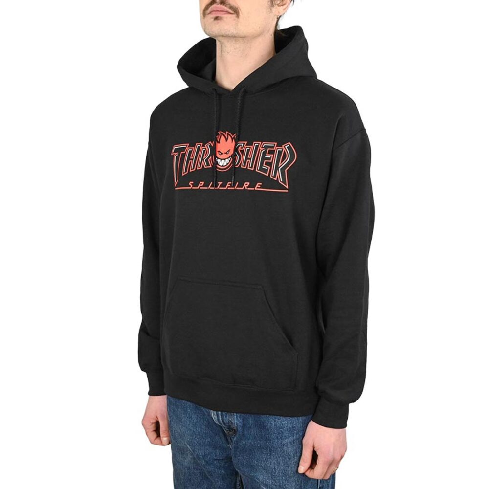Thrasher x Spitfire Big Head Outline Pullover Hoodie - Black