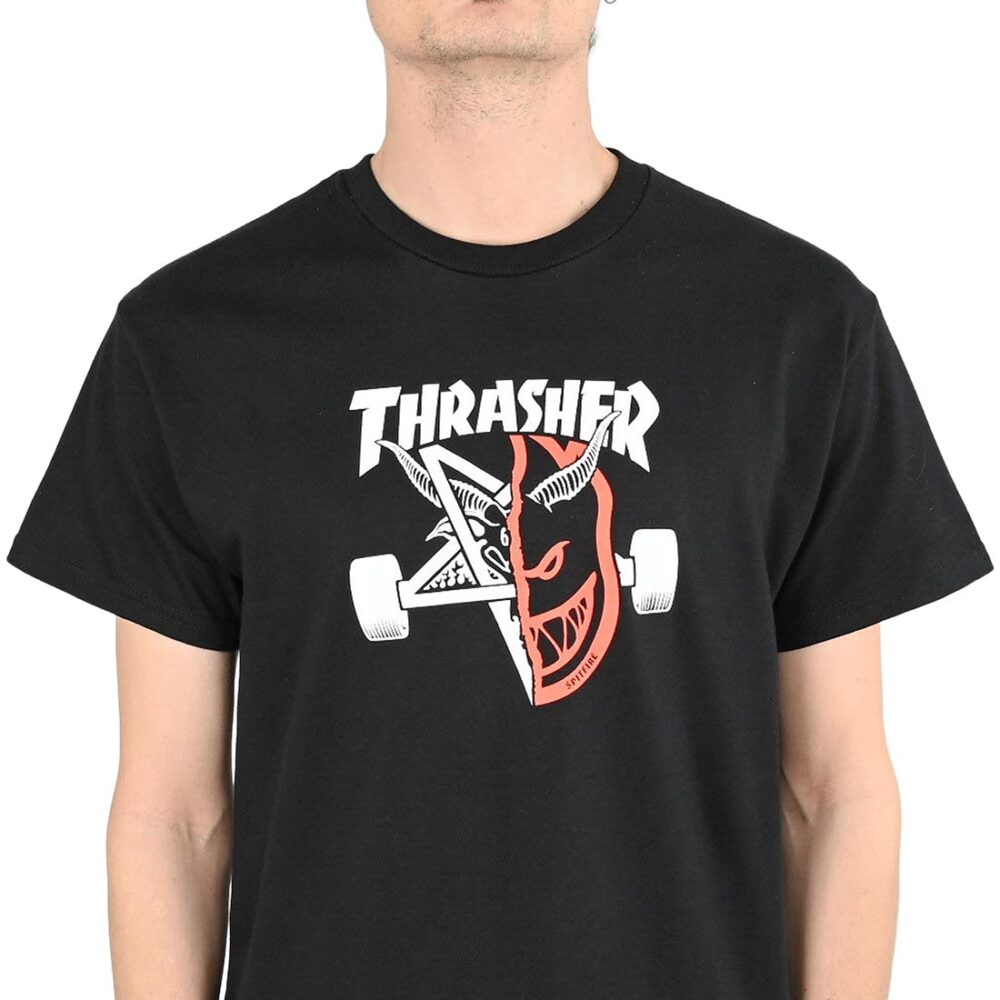 Thrasher x Spitfire Thrash & Burn S/S T-Shirt - Black