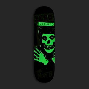 Zero x Misfits Business Skateboard Deck - Glow in the Dark/Dip