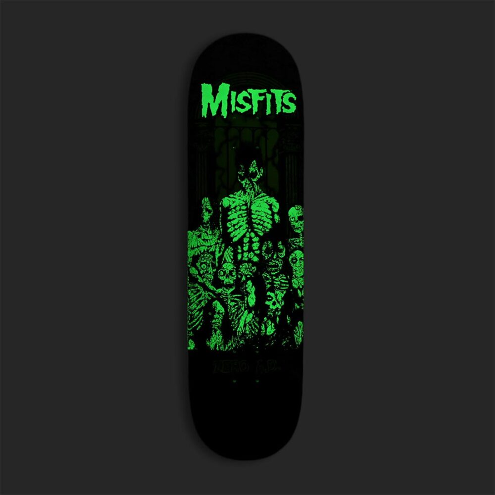 Zero x Misfits Zero A.D Skateboard Deck - Glow in the Dark/Dip