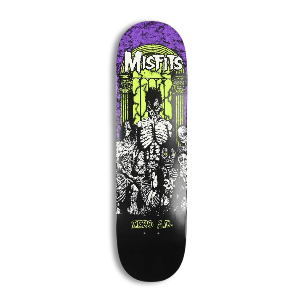 Zero x Misfits Zero A.D Skateboard Deck - Glow in the Dark/Dip