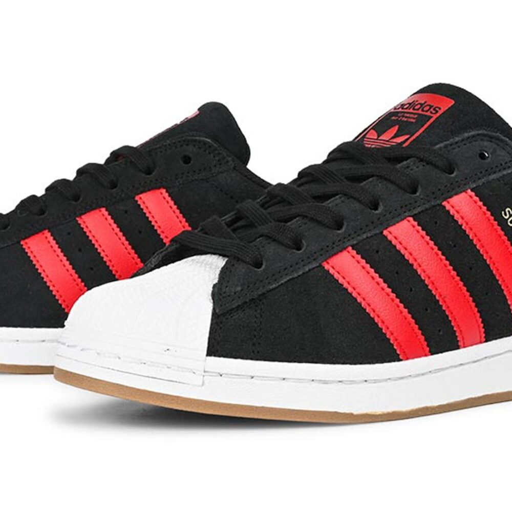Adidas Superstar ADV Skate Shoes - Black/Better Scarlet/Cloud White